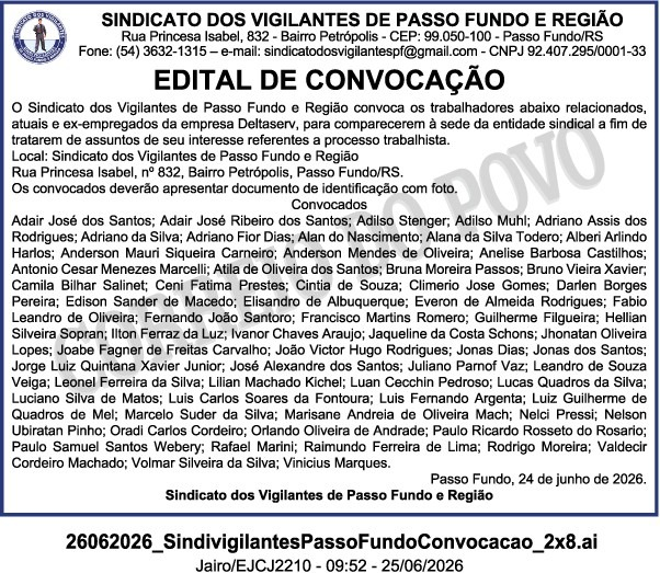 EDITAL DE CONVOCAÇÃO!!!