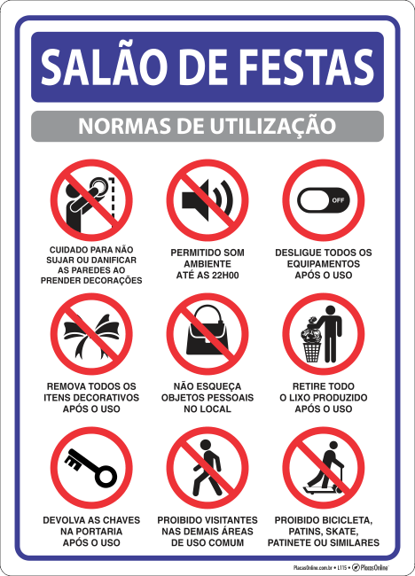 REGULAMENTO SALÃO DE FESTAS